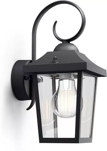 Aplique Philips myGarden Buzzard para exterior - Casquillo E27, 60 W - Aluminio - Ideal para jardines y patios.