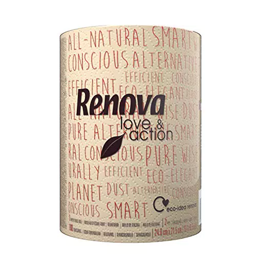 Renova Rollo de Cocina Ecológico Love & Action, 1 Rollo de Cocina Tamaño XXL