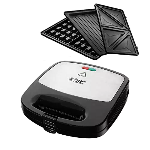Russell Hobbs Sandwichera Fiesta 3 en 1 - 3 Placas Extraíbles: Sándwiches