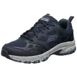 Skechers Hillcrest, Zapatillas Hombre, Black Leather/Mesh/Synthetic/Charcoal Trim