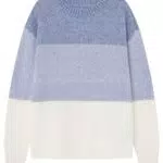 Jersey de Lana Mujer con Bloques de Color Lurex - Azul Oscuro