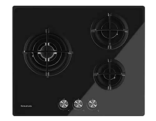 Taurus CG3HN/B - Placa de gas, 6050W, 3 zonas cocción