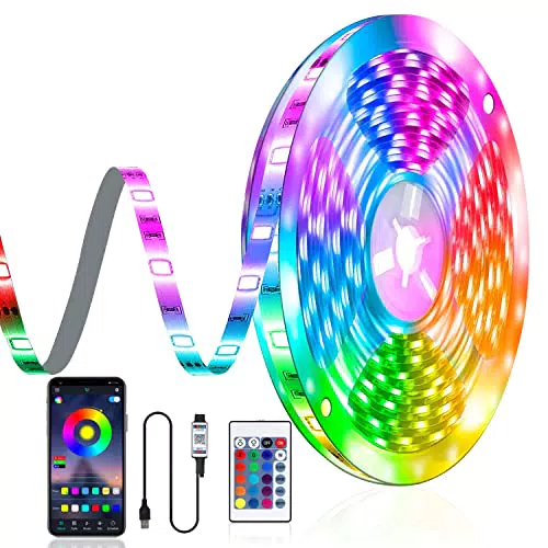 Tira LED RGB con Control Remoto Bluetooth para Ambientes - Marca: [Inserire il nome del brand]