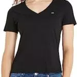 Camiseta Tommy Jeans Mujer Manga Corta Slim Soft Cuello de Pico