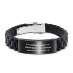 Pulsera de Silicona Negra con Grabado para Papá - Regalo Día del Padre