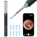 VITCOCO Otoscopio Limpiador de Oídos Herramienta de Endoscopio de Oído Limpiador de oídos Inalámbrico con Cámara HD de 1920P y 9 Orejeras Intercambiables para iPhone/iPad/iOS/Android