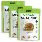 Weider Pack Vegan Meat Mix - 3 Unidades. Sustitutivo de carne rico en Proteina Vegetal 75% + Fibra Vegetal 20%. Sin Gluten. Sin Conservantes. Fácil Preparación. Recetas Infinitas. 3x150g