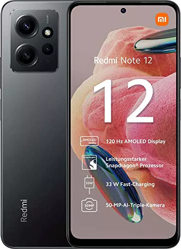 Xiaomi Redmi Note 12 - Smartphone 4GB RAM 128GB ROM Pantalla AMOLED 6,67'' FHD+ Camera 50MP Snapdragon 685 5000mAh - Gris Onyx