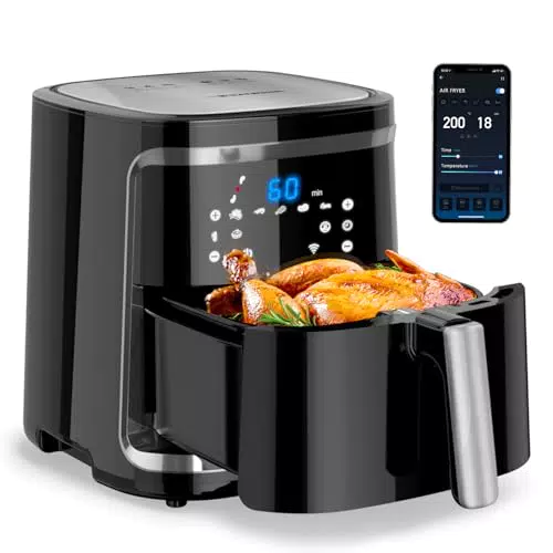 Freidora de Aire Inteligente Aigostar Cube Smart - Conexión Wifi, 1900W, 7L, Pantalla LED Táctil