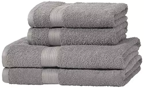 Amazon Basics colores resistentes Toalla de baño, 4 Unidad