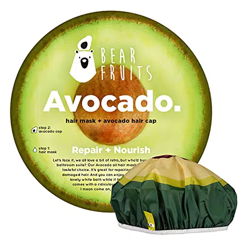Mascarilla Capilar Aguacate Repara y Nutre con Gorro de Ducha - Marca Bear Fruits