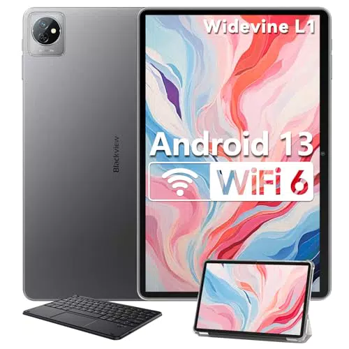 Tableta Blackview 10 Pulgadas Android 13, WiFi6, 6GB RAM 64GB ROM, Cámara Dual, 5100mAh