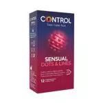 Preservativos Sensuales Dots & Lines - Caja de condones estriados y lubricados