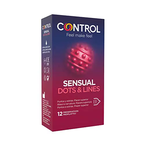 Preservativos Sensuales Dots & Lines - Caja de condones estriados y lubricados