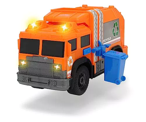 Camión de Reciclaje Dickie Toys con Luz y Sonido, Contenedor Móvil, Pilas Incluidas