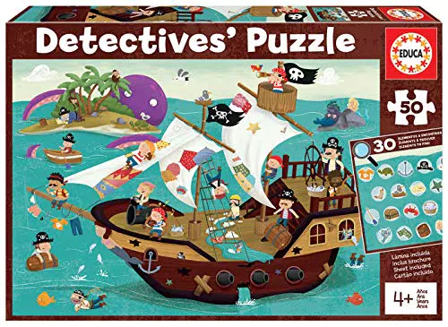 Puzzle Infantil Educa Detectives Piratas - Encuentra los Objetos Escondidos