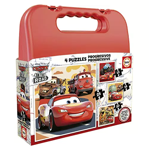 Maleta Cars - Set de Puzzles Infantiles Progresivos - Educativo y Divertido