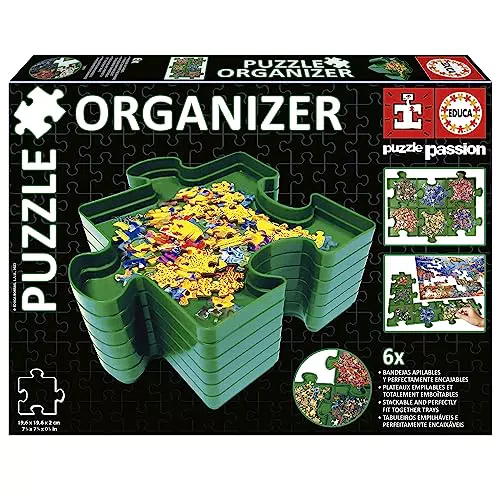 Organizador de Piezas de Puzzle Educa con 6 Bandejas Organizadoras