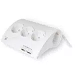 Regleta Ewent EW3935 con 2 Puertos USB y 5 Toma-Corrientes Europeos