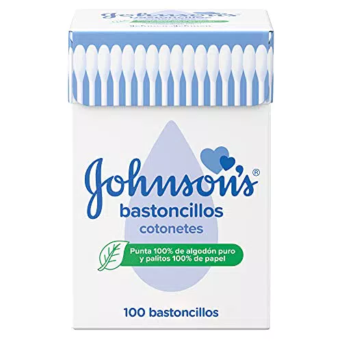 Bastoncillos Johnson's Baby para oídos, puntas de algodón puro