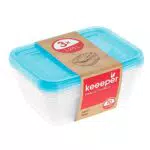 keeeper Set de 2 Fiambreras, 2 x 3, 3 l, 29 x 19 x 9 cm
