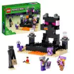 LEGO Minecraft Combate en el End - Juego de Batalla para Niños y Niñas de 8 Años - Escenario con Lava y Mini Figuras Guerrero y Arquero del Dragón - Idea de Regalo