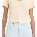 Levi's Graphic Perfect V-Neck, Camiseta, Mujer, Boxy Sans Logo Powdered Yellow