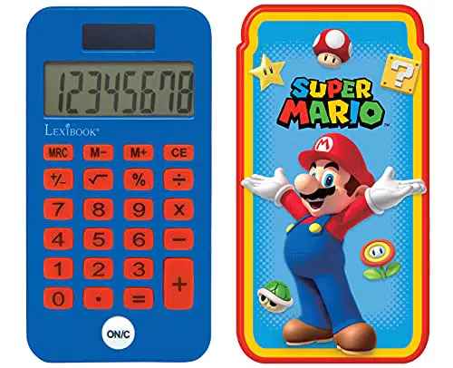 Calculadora de Bolsillo Lexibook Super Mario con Funciones Clásicas y Avanzadas
