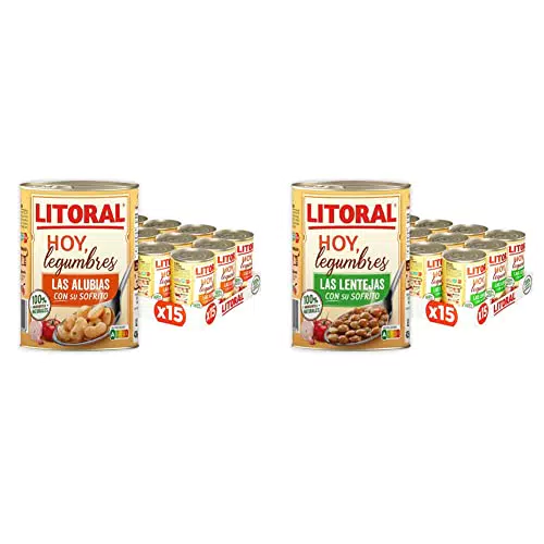 Legumbres LITORAL con Sofrito - Plato Preparado Sin Gluten - Pack de 15 unidades