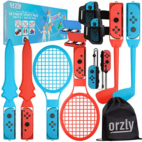 Paquete de Accesorios Orzly para Nintendo Switch OLED: Juegos Deportivos y Accesorios Esenciales