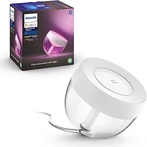 Lámpara de Mesa Inteligente Philips Hue Iris - Luz Blanca y de Colores, Portátil, Compatible con Alexa y Google Home