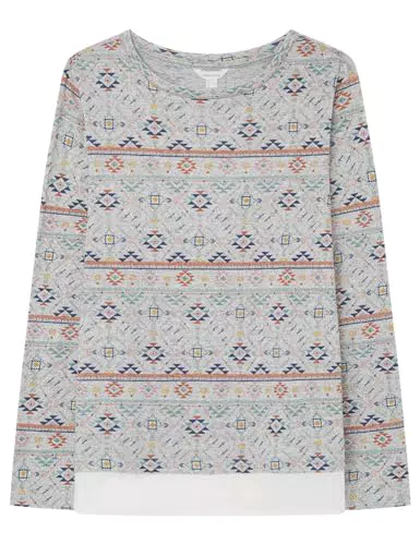 Camiseta Mujer Springfield Bimateria Estampada Punto Cortado