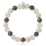 Pulsera Thomas Sabo de charms para mujer, perlas de agua dulce y cuarzo rosa - Plata de ley 925