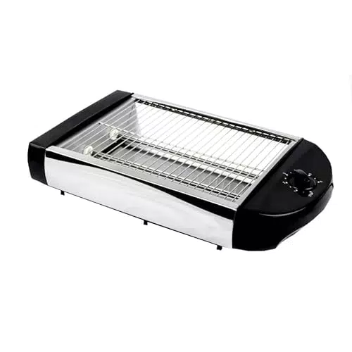Tostadora Horizontal con 2 Resistencias de Cuarzo - Bajo Consumo - 6 Niveles - Fácil Limpieza - Indicador Luminoso - Superficie 19x25cm