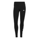 Leggings Mujer Adidas Essentials de Cintura Alta con Logo - Negro/Blanco.