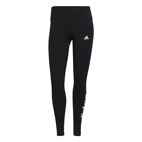 Leggings Mujer Adidas Essentials de Cintura Alta con Logo - Negro/Blanco.
