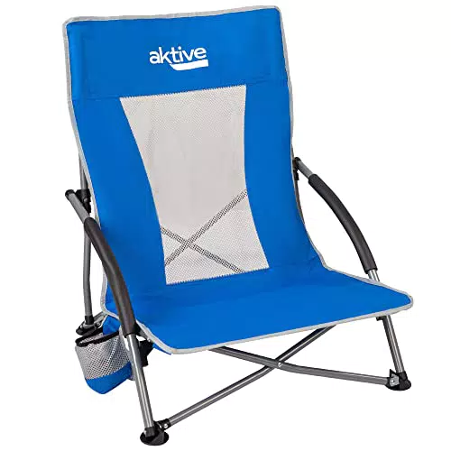 Silla de Playa Plegable Aktive - Hamaca Ligera de Poliéster y Acero