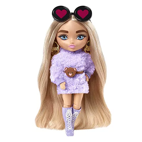 Muñeca Barbie Extra Mini Rubia Articulada con Accesorios de Moda - Mattel