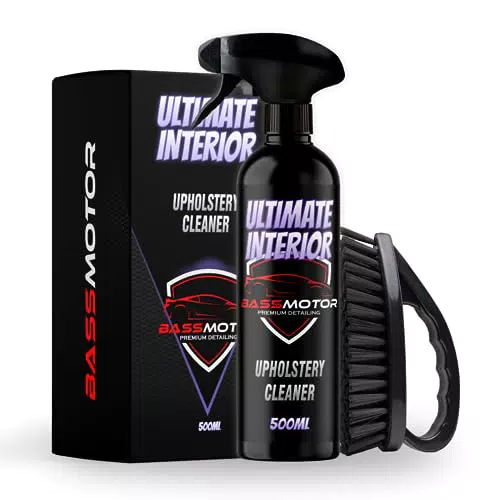 Limpiador Interior de Coches BassMotor para Tapicería Textil y Alcántara con Cepillo - Aroma a Nuevo