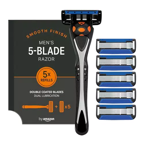 Maquinilla de Afeitar de Cinco Hojas para Hombre by Amazon con 6 Recambios