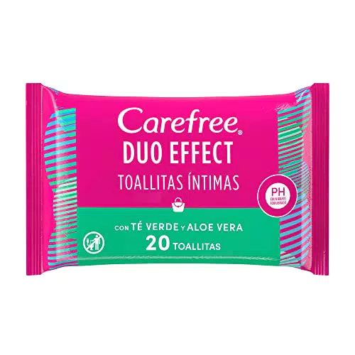 Toallitas Íntimas Carefree con Té Verde y Aloe Vera