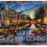 Rompecabezas 2000 Piezas para Adultos - Ámsterdam con Pegamento Fix Puzzle