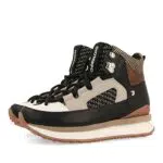 Sneakers GIOSEPPO estilo botín montaña para mujer - Marrón con texturas blancas, negras y cobres