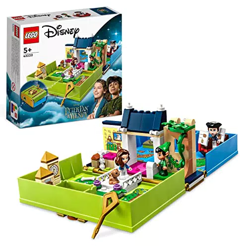 LEGO Disney Cuentos e Historias: Peter Pan y Wendy, Libro de Juguete para Niños de 5+ Años con 3 Micro Muñecas y Barco Pirata