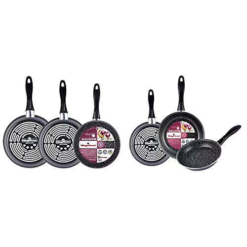 Set de 3 sartenes Magefesa K2 Gransasso de acero vitrificado - Tamaños variados