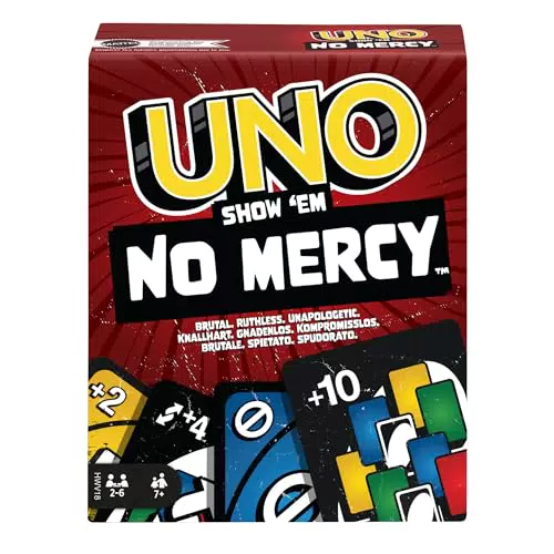 Juego de Cartas UNO No Mercy - Juego de Mesa Familiar con Cartas Nuevas y Reglas Especiales