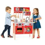 MOLTO, Cocinita de Madera para Niña y Niño con Electrodomésticos