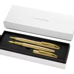 Bolígrafo y Pluma Estilográfica Pelikan Jazz Nobel Elegance en Metal Gold con Tinta Azul