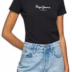 Pepe Jeans New Virginia SS N T-Shirt, Azul, L para Mujer