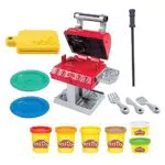 Set de Modelado Play-Doh Kitchen Creations Grill 'n Stamp para Niños de 3+ Años con 6 Colores y 7 Accesorios de Barbacoa
